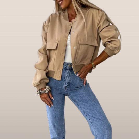 Minimalistische Jacke mit Knöpfen Damen