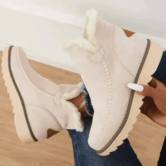 Bequeme Slip-On Stiefel Mit Warmem Innenfutter Für Damen  Winter