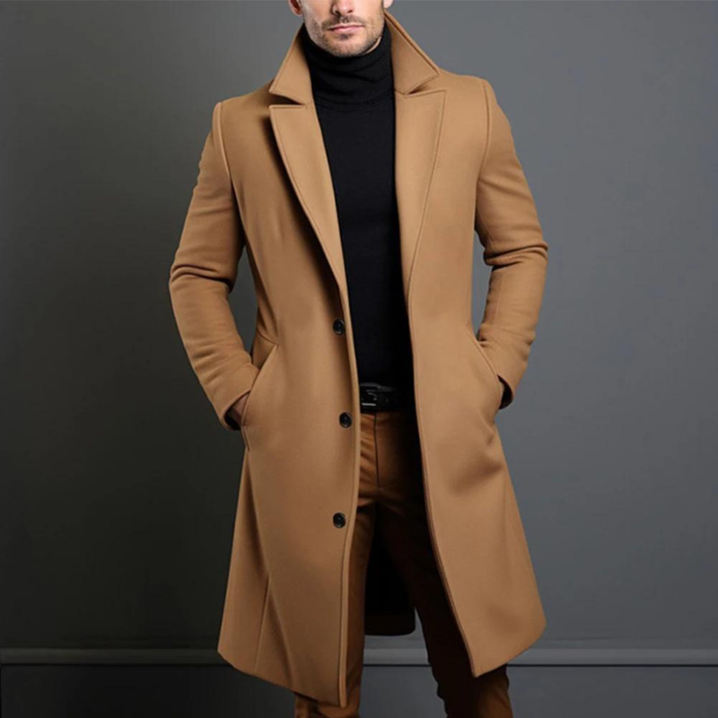 Herren Wintermantel Mit Langarm Und Klassischer Passform Stil