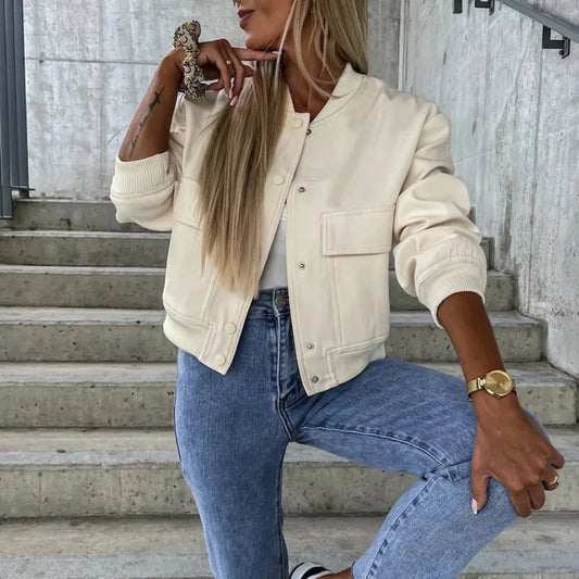 Minimalistische Jacke mit Knöpfen Damen