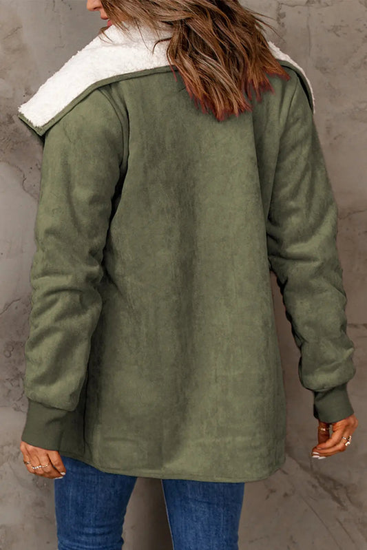 Lässiger Warmer Mantel Mit Fleece Für Damen
