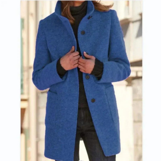 Klassischer Langer Mantel mit Knöpfen für Winter Damen