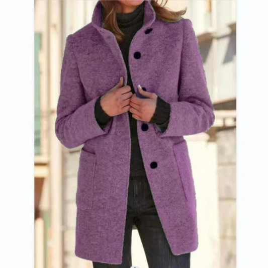 Klassischer Langer Mantel mit Knöpfen für Winter Damen