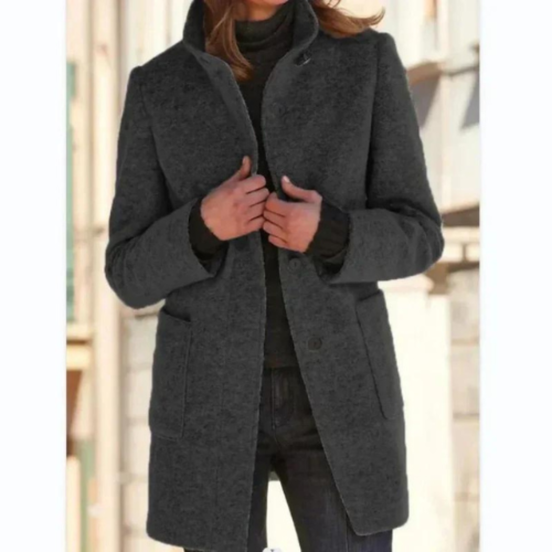 Klassischer Langer Mantel mit Knöpfen für Winter Damen