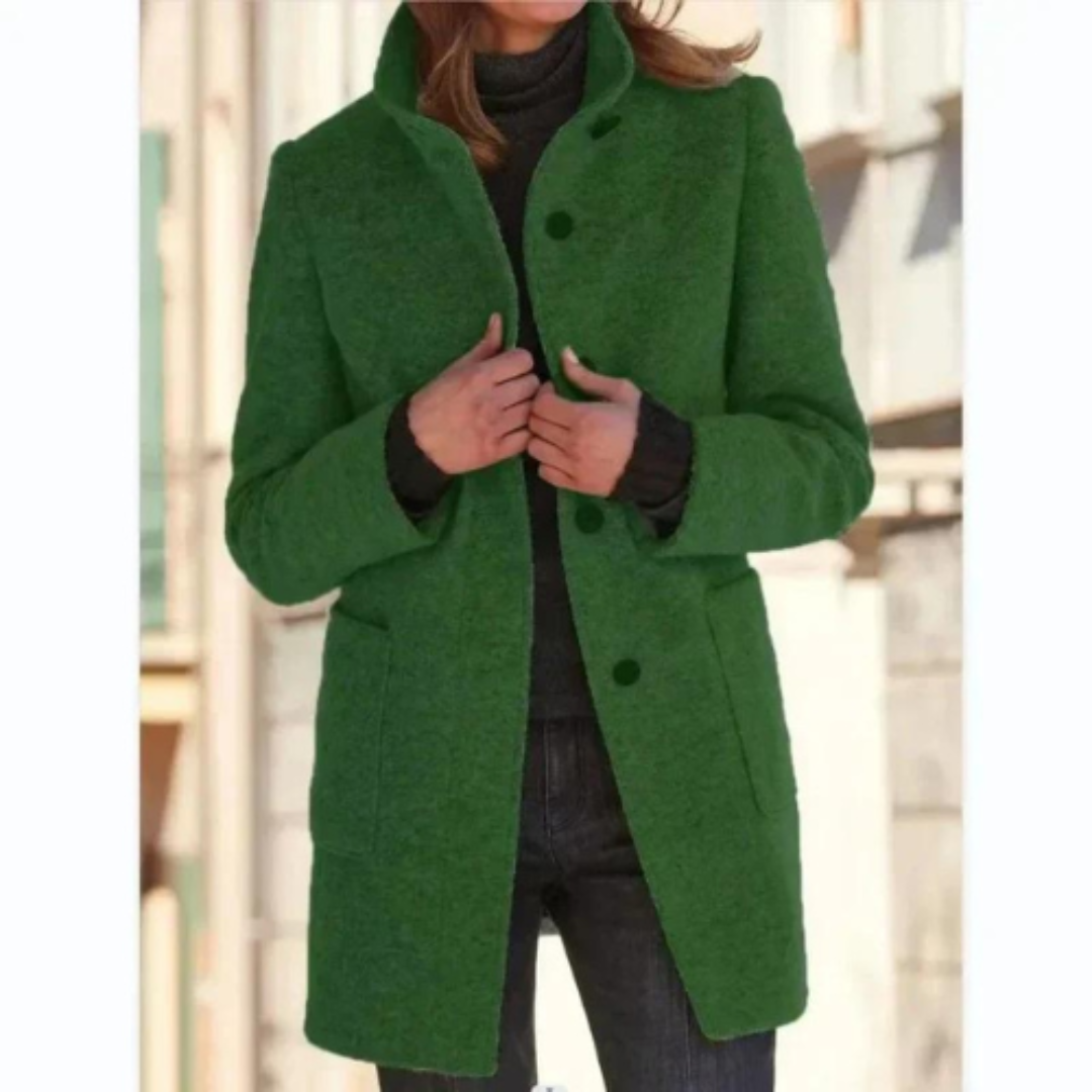 Klassischer Langer Mantel mit Knöpfen für Winter Damen