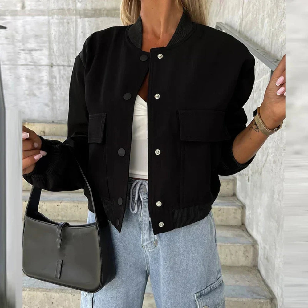 Minimalistische Jacke mit Knöpfen Damen
