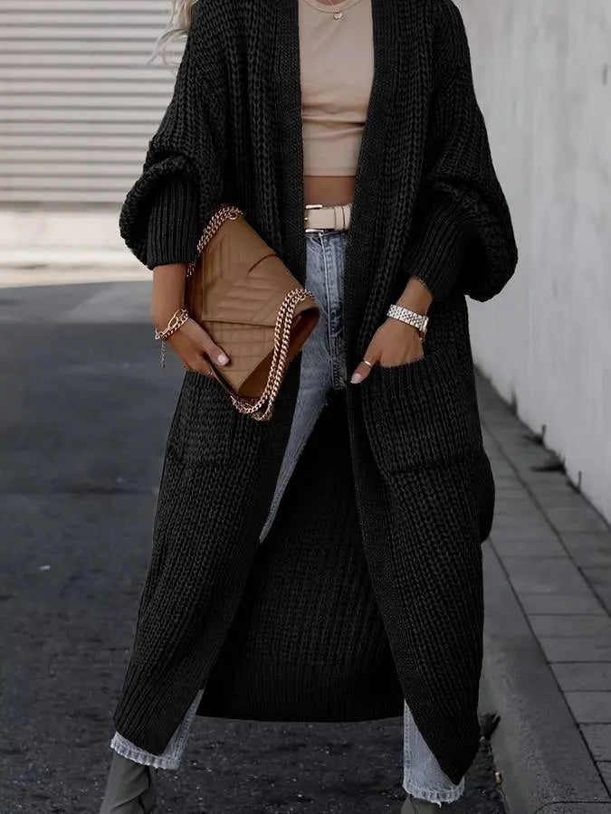 Gemütlicher Langer Gestrickter Cardigan Mantel für Winter Damen