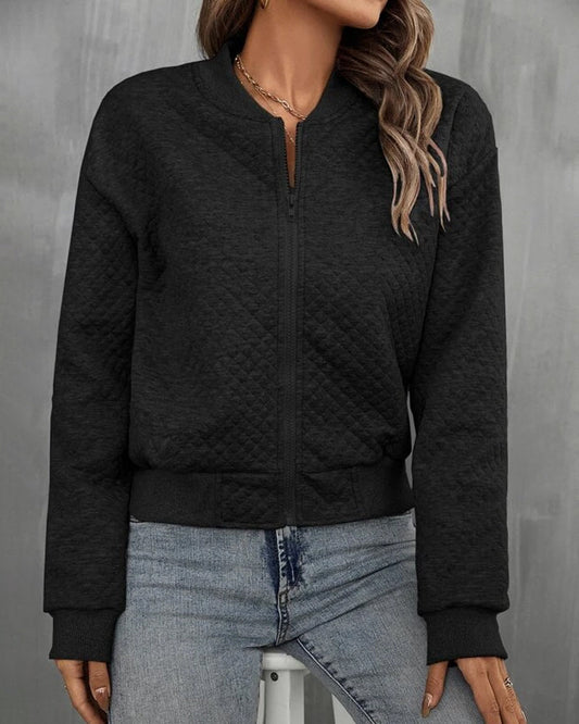 Gepolsterte Bomberjacke Damen Casual Zip-up Design
