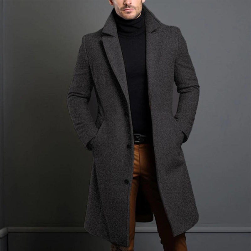 Herren Wintermantel Mit Langarm Und Klassischer Passform Stil