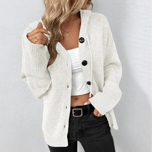 Gestrickte Strickjacke mit Knöpfen für Winter Damen