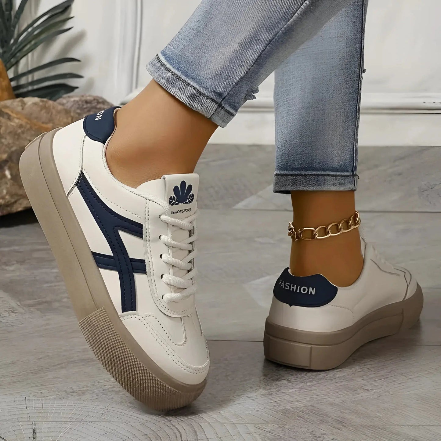 Klassische Schnürsneaker Mit Plateausohle Für Damen Winter