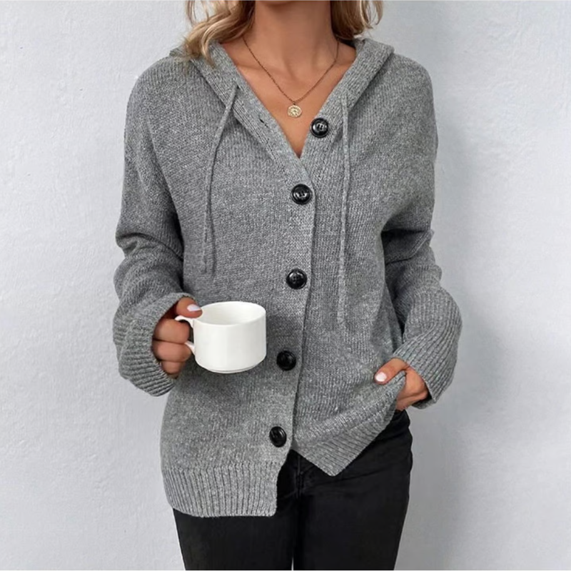 Gestrickte Strickjacke mit Knöpfen für Winter Damen