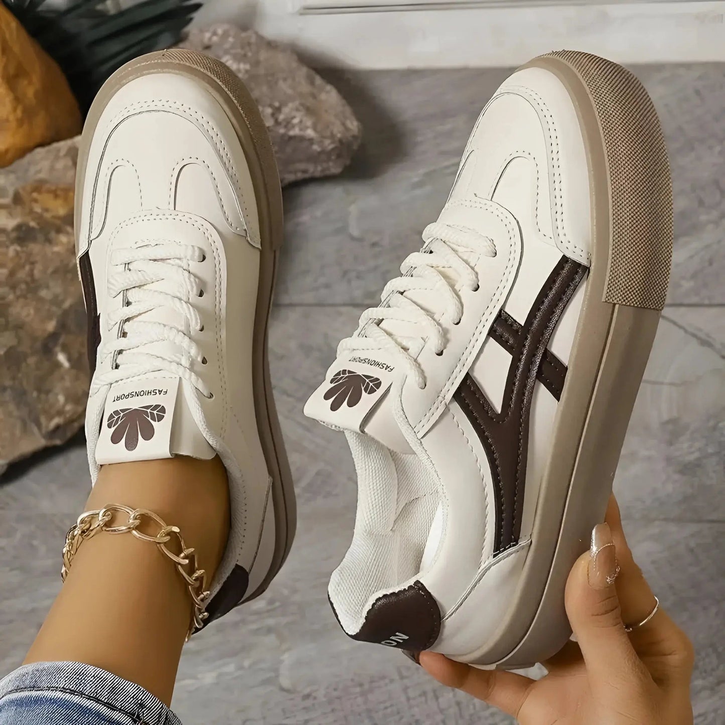 Klassische Schnürsneaker Mit Plateausohle Für Damen Winter