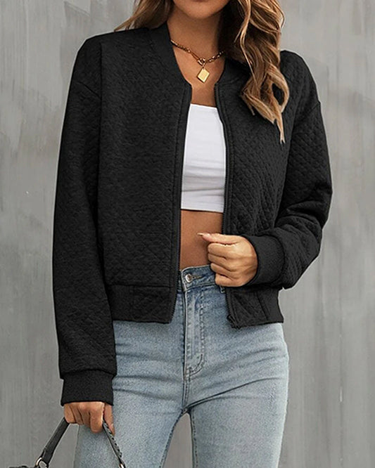 Gepolsterte Bomberjacke Damen Casual Zip-up Design