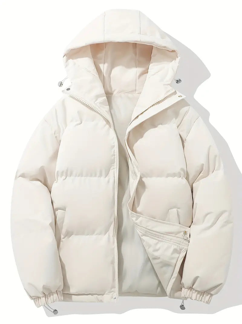 Übergroße Steppjacke mit Kapuze für Winter Damen