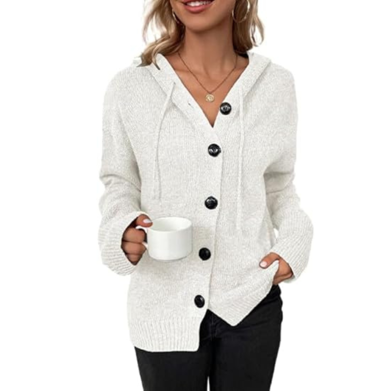 Gestrickte Strickjacke mit Knöpfen für Winter Damen