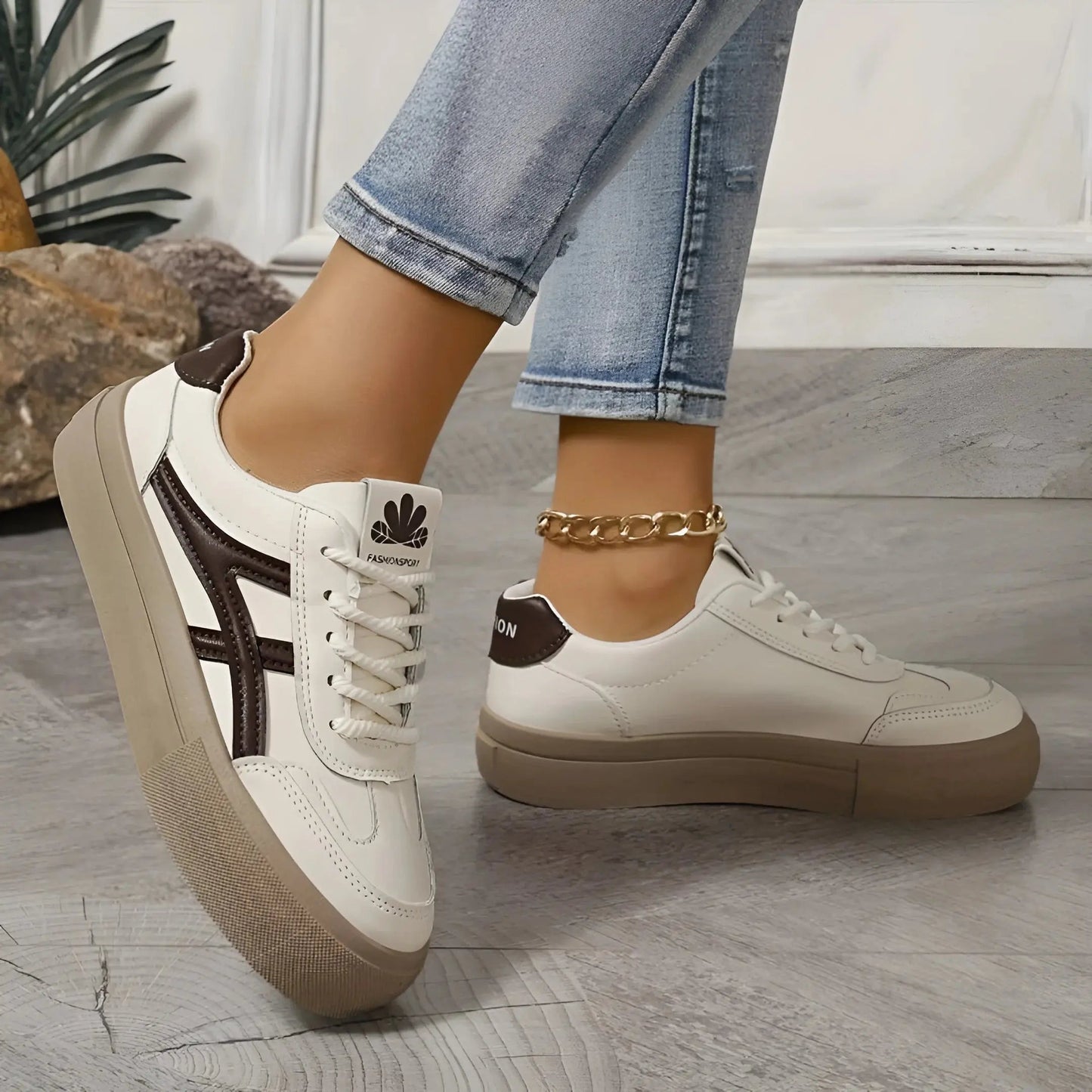 Klassische Schnürsneaker Mit Plateausohle Für Damen Winter