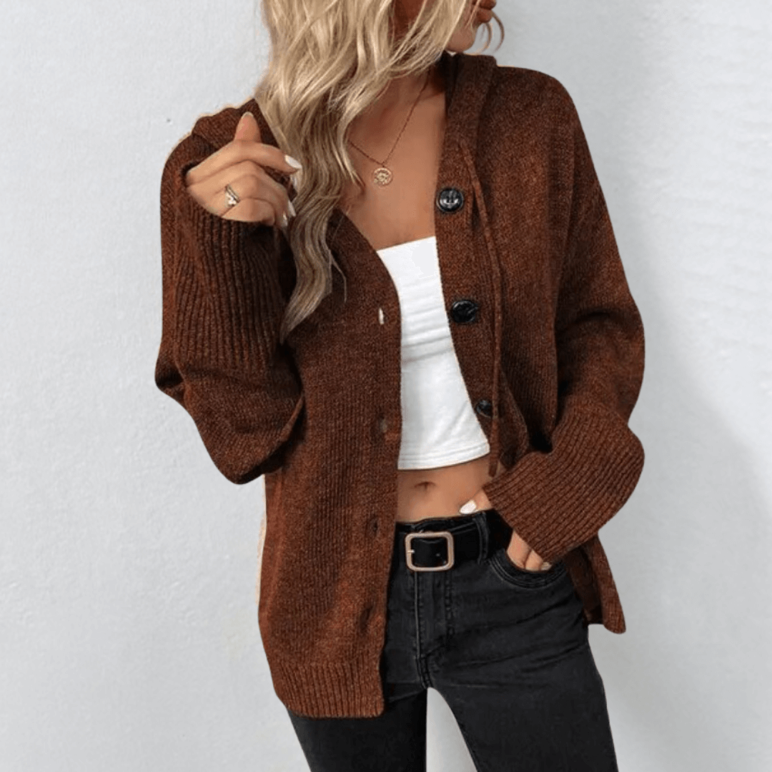 Gestrickte Strickjacke mit Knöpfen für Winter Damen