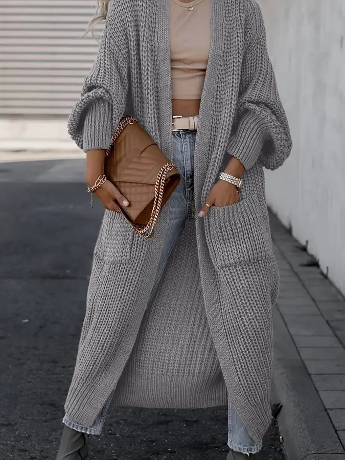 Gemütlicher Langer Gestrickter Cardigan Mantel für Winter Damen