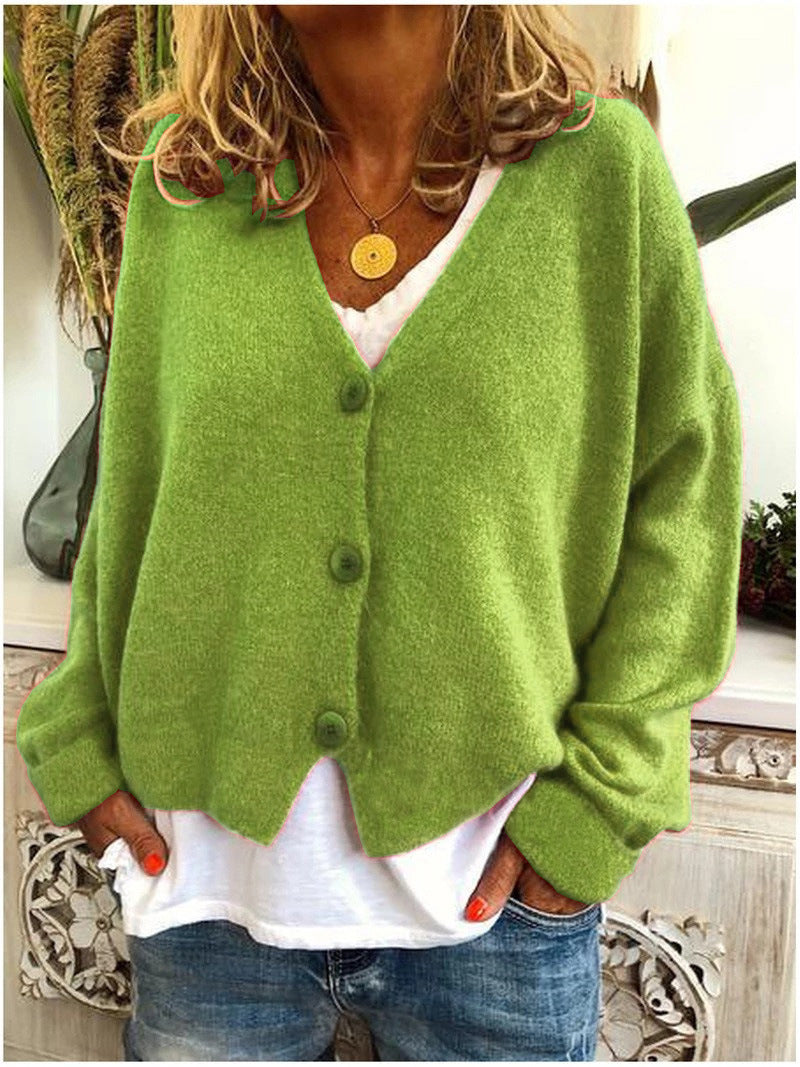 Gestrickte Strickjacke mit Knöpfen für Winter Damen