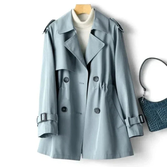 Chicer Doppeltgeknöpfter Trenchcoat mit Gürtel für Damen