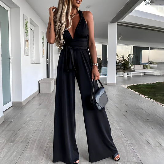 Damen Jumpsuit mit tiefem V-Ausschnitt für den täglichen Gebrauch