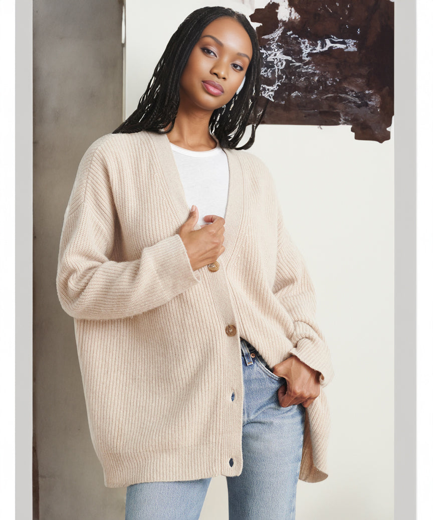 Gemütlicher Strick-Cardigan mit Knopfleiste für Damen