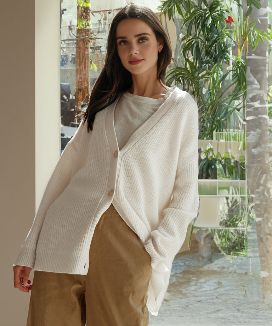Gemütlicher Strick-Cardigan mit Knopfleiste für Damen