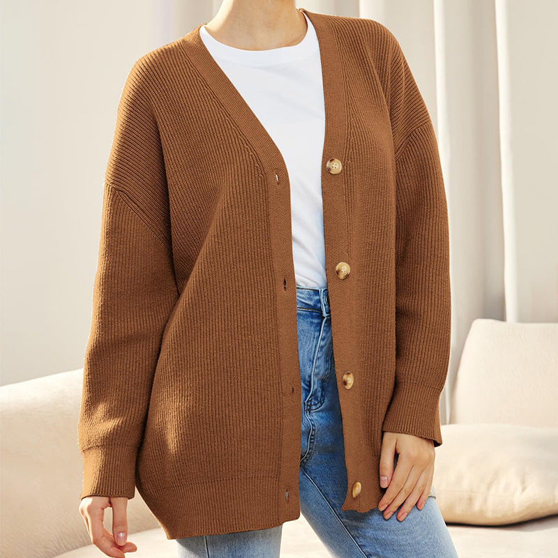 Gemütlicher Strick-Cardigan mit Knopfleiste für Damen
