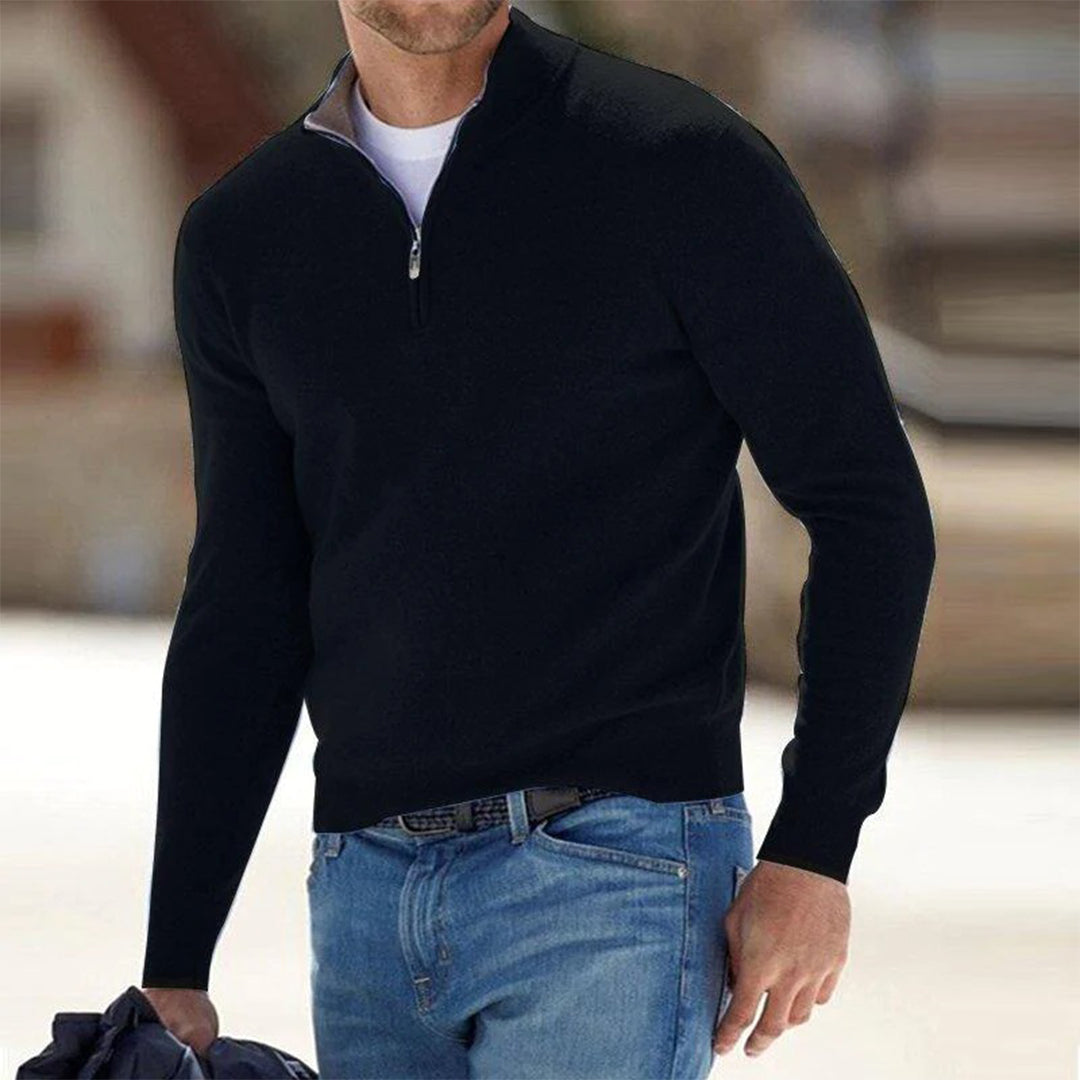 Halb-Zip Pullover Mit Klassischer Passform Für Herren Winter