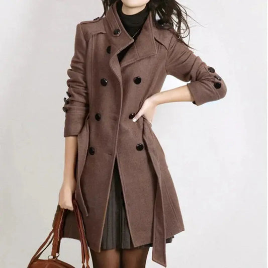 Doppelt Geknöpfter Trenchcoat Mit Gürtel Für Damen