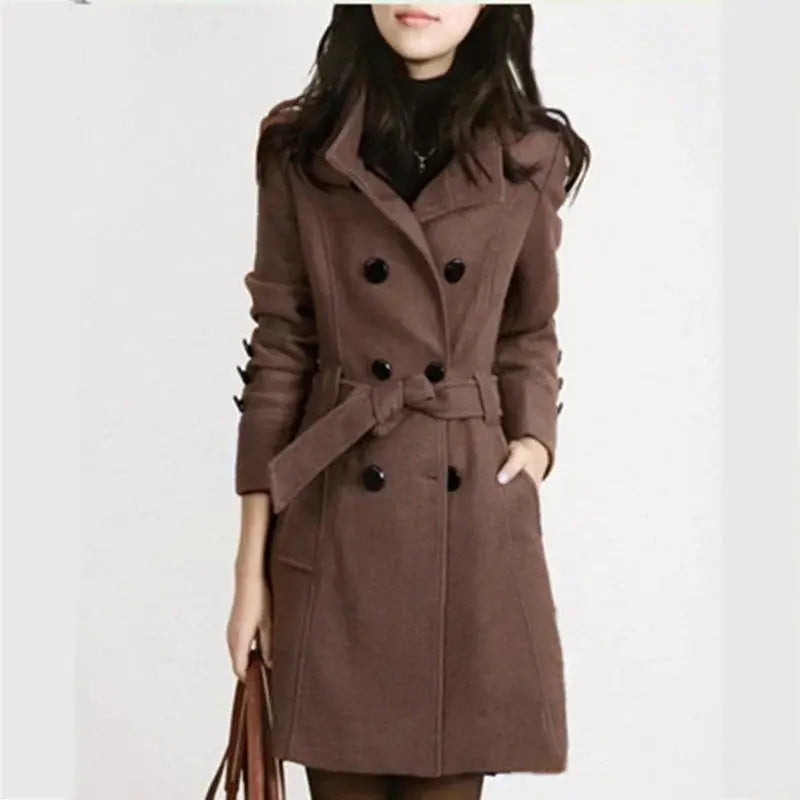 Doppelt Geknöpfter Trenchcoat Mit Gürtel Für Damen