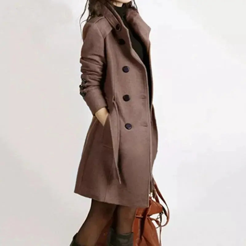 Doppelt Geknöpfter Trenchcoat Mit Gürtel Für Damen