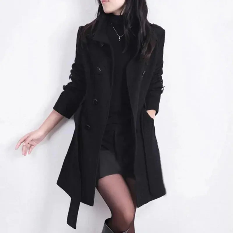 Doppelt Geknöpfter Trenchcoat Mit Gürtel Für Damen
