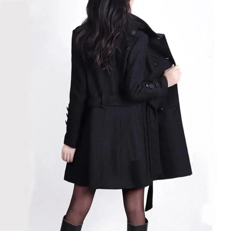 Doppelt Geknöpfter Trenchcoat Mit Gürtel Für Damen