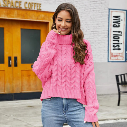 Zopfmuster Rollkragenpullover Für Damen