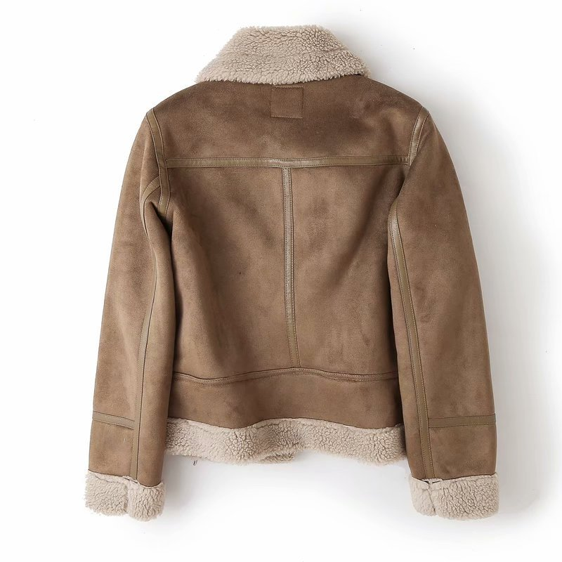 Aviator Jacke Sherpa Gefüttert Stylische Winterkleidung Damen
