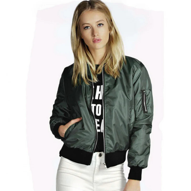 Trendsetting Bomber Jacket With Ribbed Cuffs