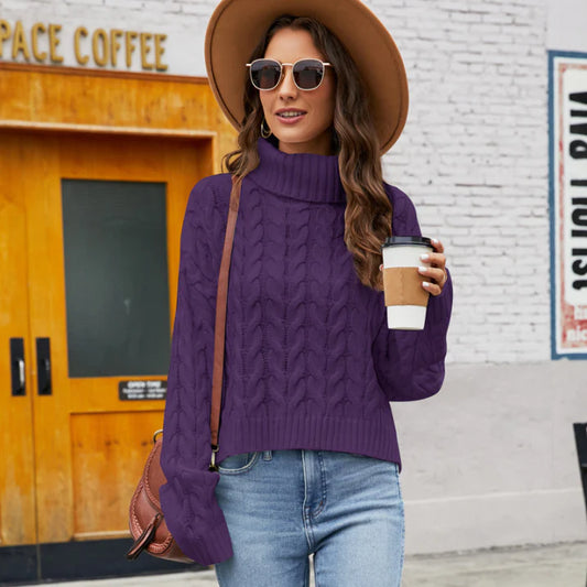 Zopfmuster Rollkragenpullover Für Damen