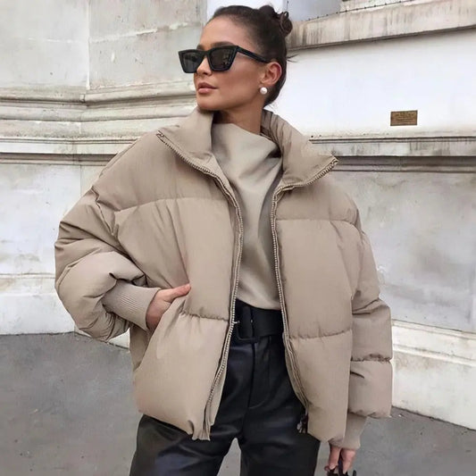 Übergroße Lässige Puffer Winterjacke Für Damen
