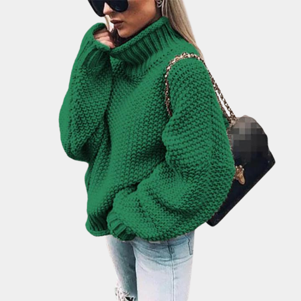 Bequemer Rollkragenpullover Mit Lockrer Passform Für Damen