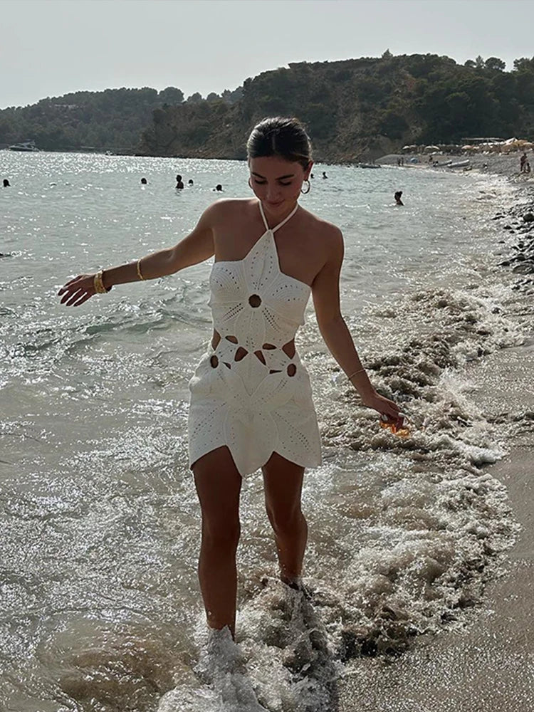 Gestricktes Sommerkleid mit leichtem atmungsaktivem Stoff für Damen