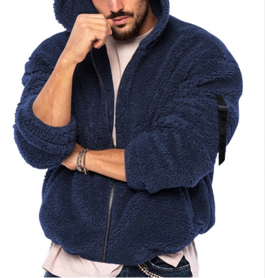 Fleece Zip Hoodie mit Lockerer Passform für Herren Winter