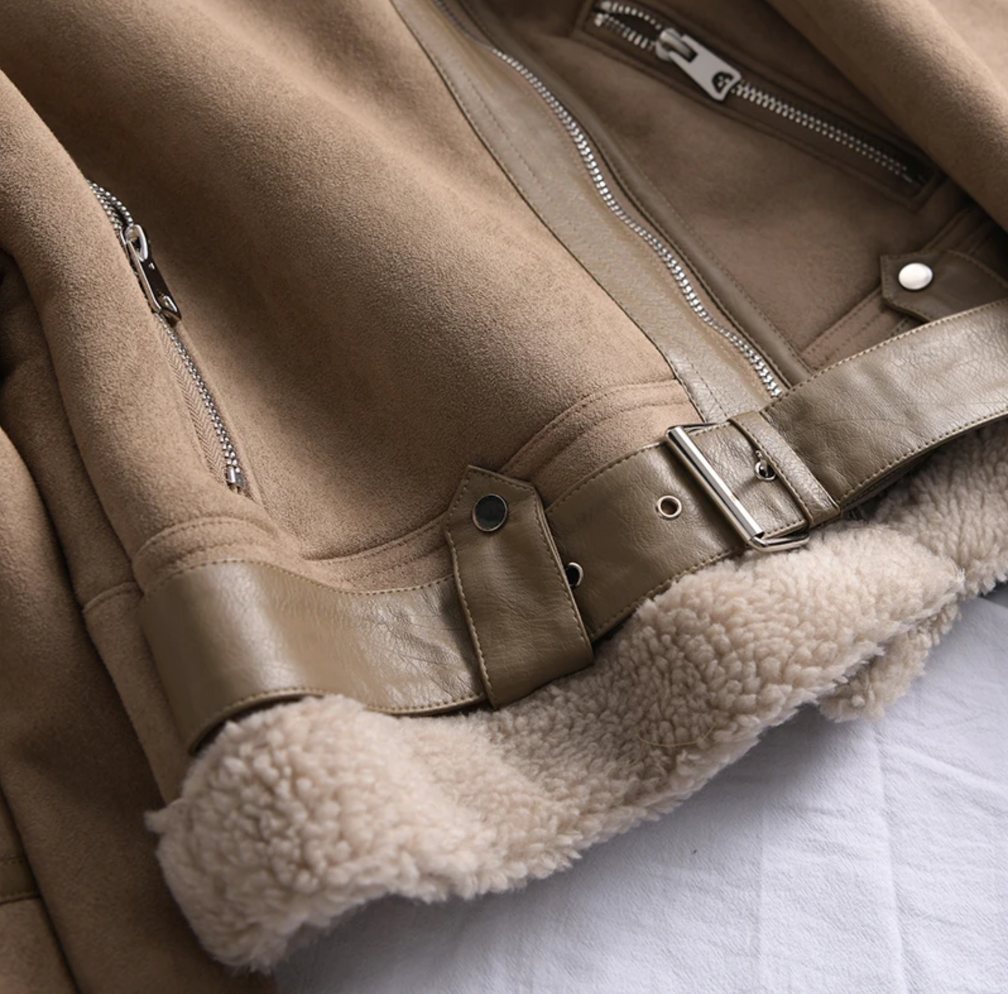 Aviator Jacke Sherpa Gefüttert Stylische Winterkleidung Damen