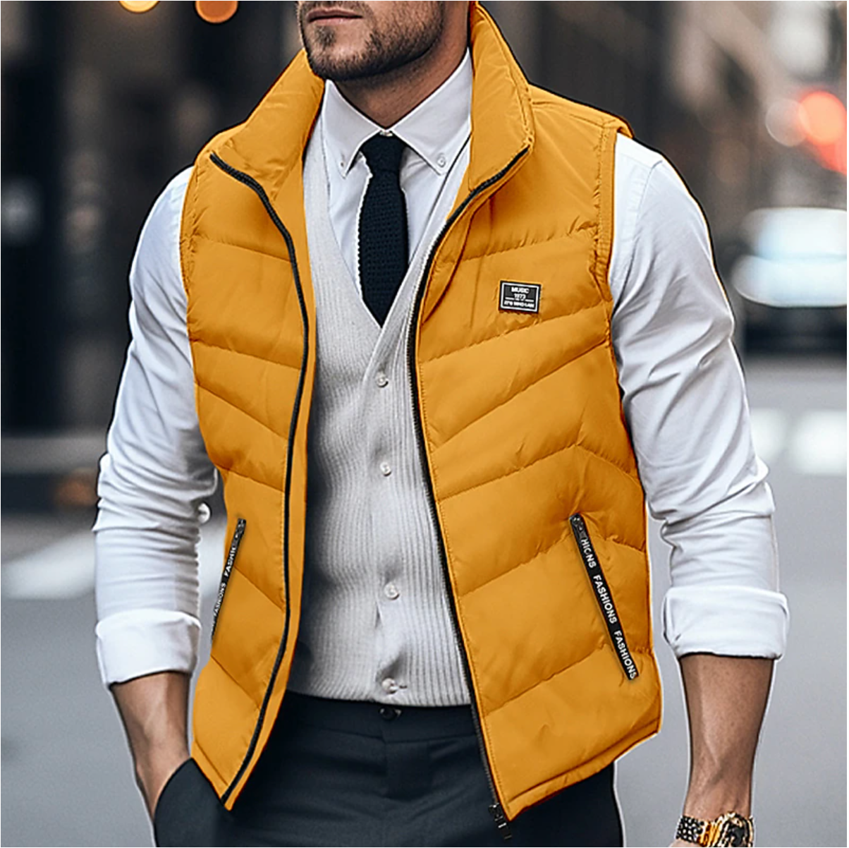 Klassische Ärmellose Steppweste Smart Casual Herren Winter