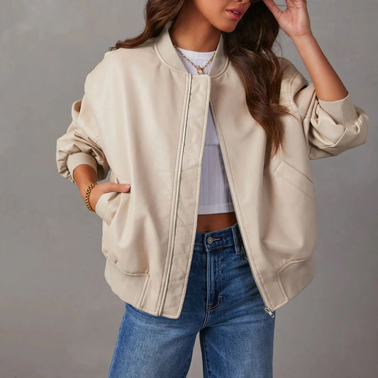 Oversized Bomberjacke für Damen Casual Chic Stil
