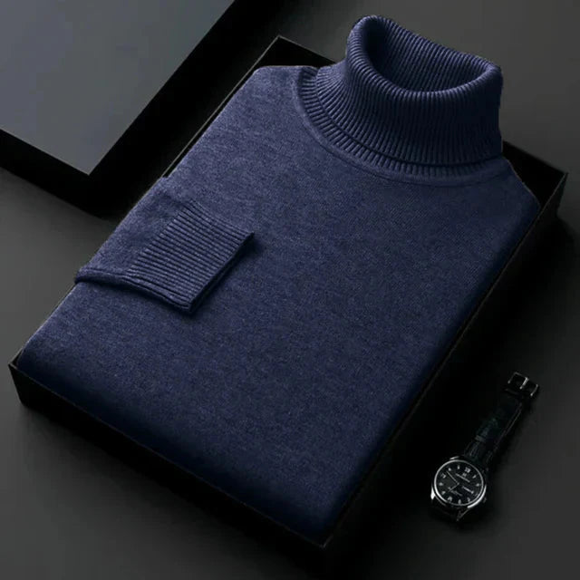 Klassischer Winter Slim Fit Rollkragenpullover Für Herren