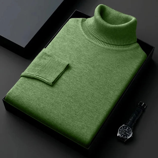 Klassischer Winter Slim Fit Rollkragenpullover Für Herren