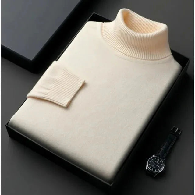 Klassischer Winter Slim Fit Rollkragenpullover Für Herren