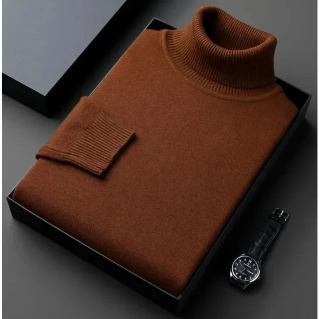Klassischer Winter Slim Fit Rollkragenpullover Für Herren
